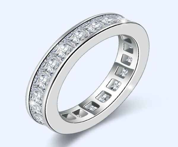 

cluster rings 18 k white gold color real natural moissanite ring for women fine anillos de bizuteria 925 jewelry 18k with box3127651, Golden;silver