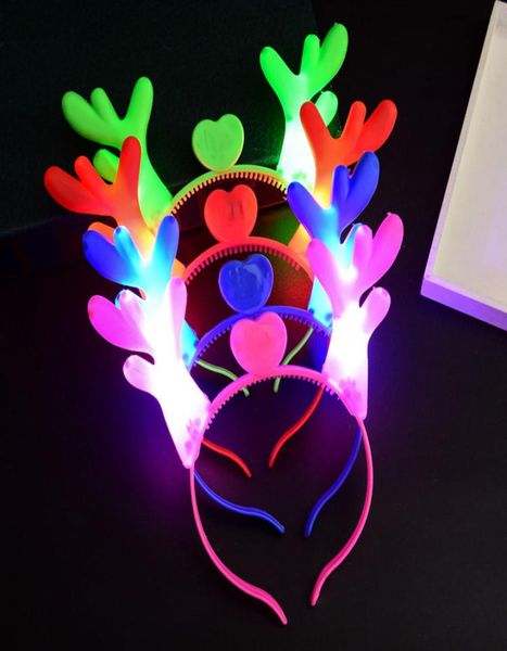 

led antlers light up headband flashing hair sticks halloween christmas party cosplay prop lightemitting xmas deer hair accessorie2918406, Slivery;white