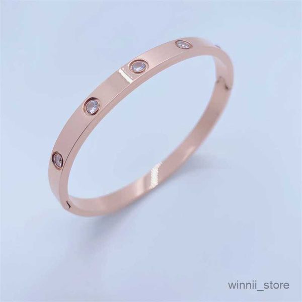 

charm bracelets rose gold bracelet women light luxury style stainless steel diamonds glossy independent package decorations r230701, Golden;silver
