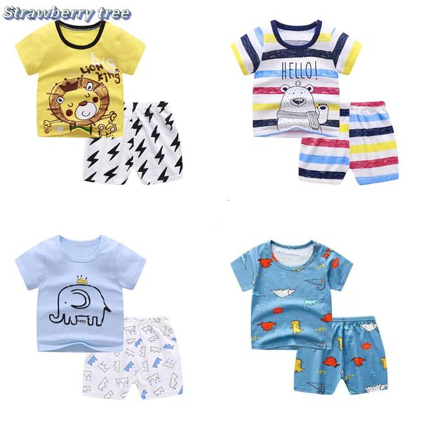 

clothing sets baby boys girls cartoon 100 cotton kids tshirt shorts 2pcs outfits summer born short sleeve children tshirts clothes 230630, White