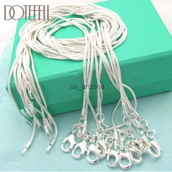 

doteffil 925 sterling silver 10pcs/lot 16/18/20/22/24/26/28/30 inch 1.2mm snake chain necklace for woman man fashion jewelry l230620