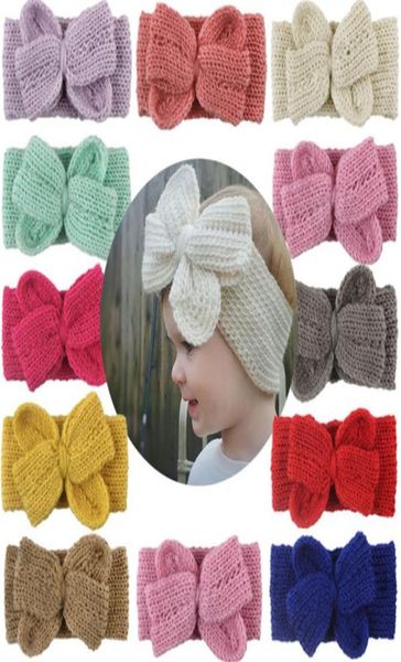 

fashion children039s woolen yarn bow hair band european and american baby knitted hair belt fashionable bowknot headband t9i0026275874, Slivery;white