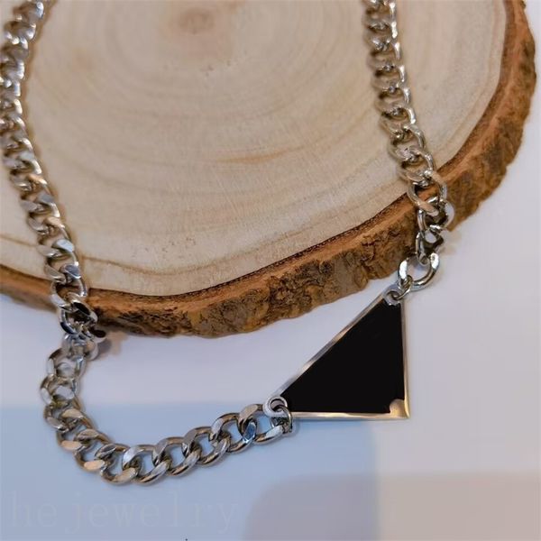 

special link chain thick designer necklaces for women trendy tiktok birthday gift charming plated silver metal enamel decor popular luxury c