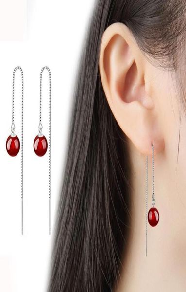 

natural agate pendant earrings charm women jewelry fashion wedding anniversary party gift dangle chandelier8814385, Silver