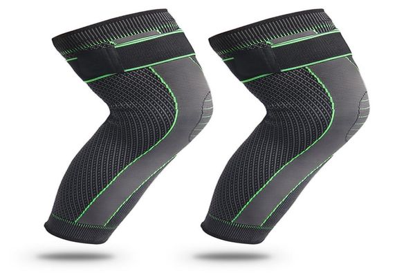 

antislip lengthen knee pads long leg sleeve bandage compression knees brace sports warmth legs support elastic protector3337061, Black;gray