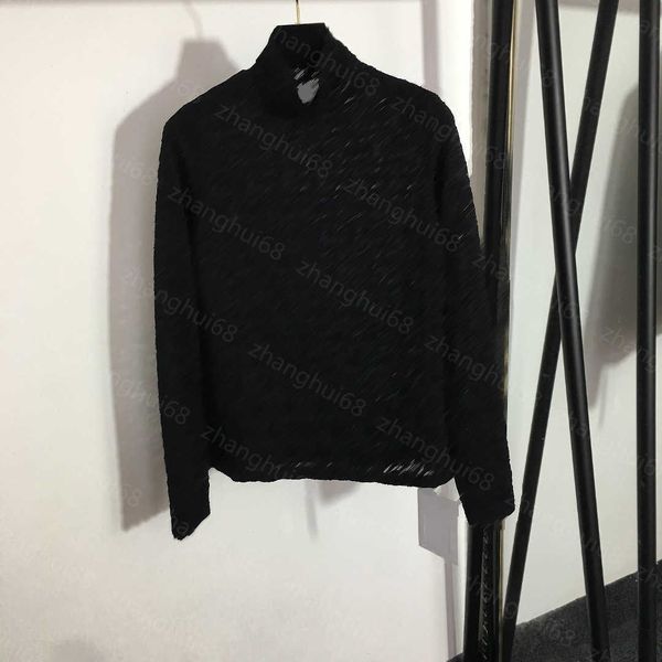 

23ss womens t-shirt womens designer clothing tee logo stand collar long sleeve lace base womens clothes, White