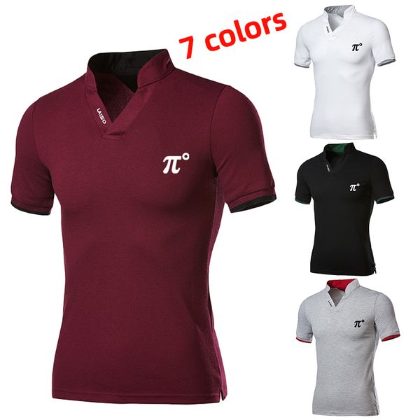 

men's polos tshirt print personality slim shortsleeved shirt polo mens fashion fit tshirts tee 230630, White;black