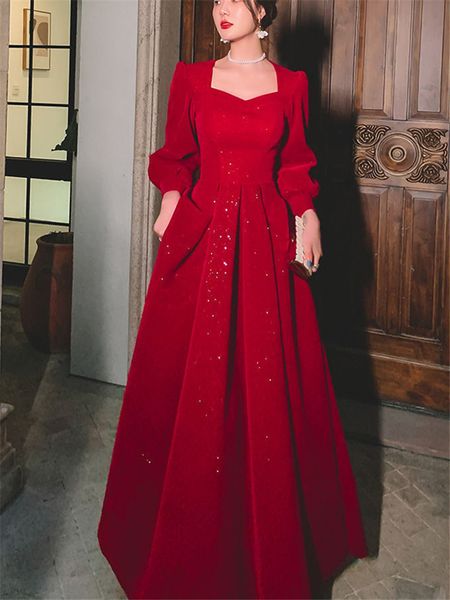 

urban dresses temperament dres 's solid color spring autumn square collar long sleeved a line long skirt fashion female clothing 245 23, White;black