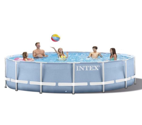 

intex 30576 cm round frame above ground pool set 2020 model pond family swimming pool filter pump metal frame structure9036359