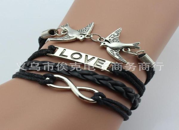

new style men weaving anchor 2021 love multilayer rope leather bracelet who8913939, Black