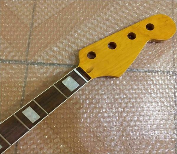 

electric jazz bass guitar neck yellow replacement maple wood 20 fret2589356