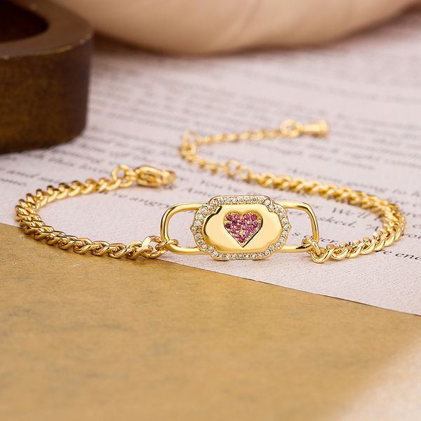 

classic micro pave evil eye cross charm bracelet gold plated brass bracelets for gift, Golden;silver