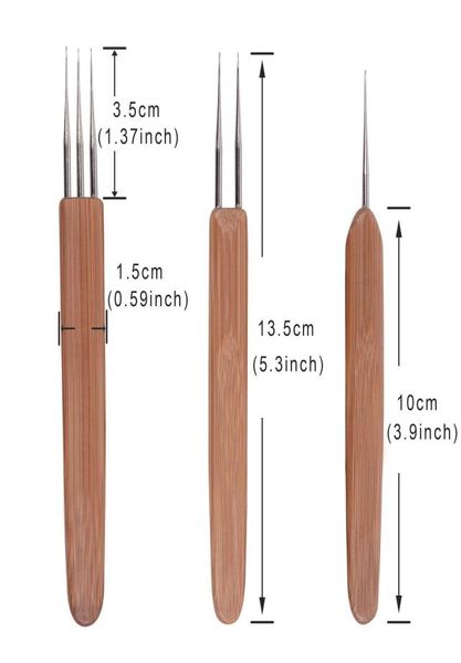 

extensions wigs bamboo crochet needle for hair dreadlock accessories wig making tools dreadlocks hook needles 123 hooks kcxrx bosc4297538, Silver
