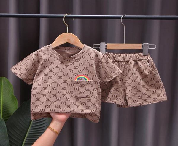 

clothing sets baby boy clothes summer outfit toddler luxury short sleeve tshirts and shorts 2 piece girls kids bebes tracksuitscl7912126, White