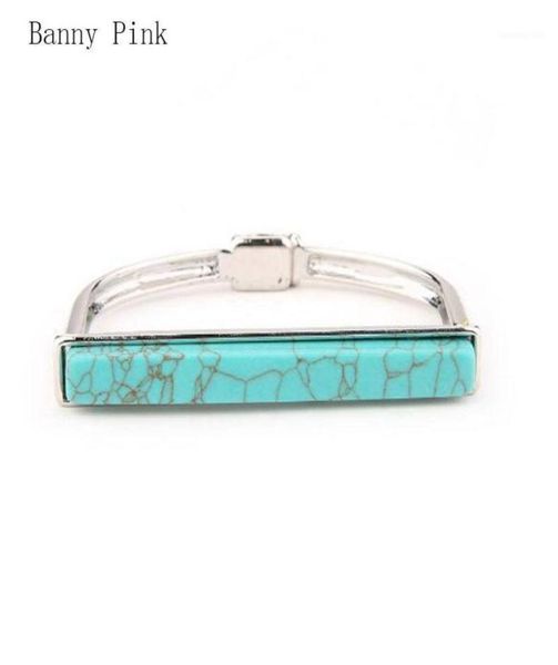 

bangle bohemia geo synthetic stone bracelet for women ethnic alloy rectangle charm fashion jewelry pulseras17180836, Black