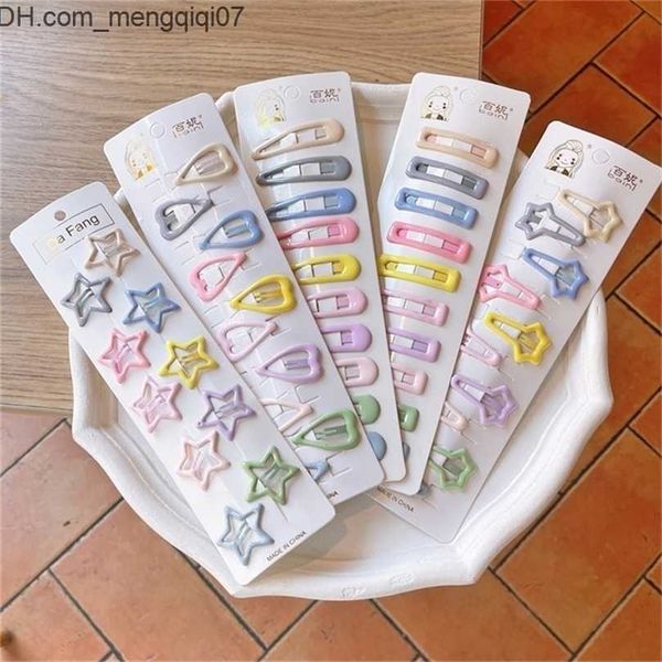 

hair accessories 10pcs snap hair clips for girls clip pins bb hairpins color metal barrettes for baby children women girls styling accessori, Slivery;white