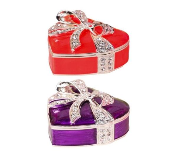 

jewelry pouches bags heart shaped ring box metal jewellery organiser for necklace earrings bracelets rings accessories storage5030938, Pink;blue