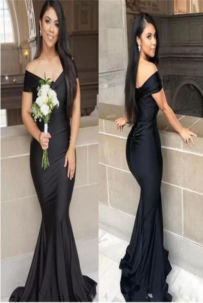 

2022 black mermaid long bridesmaid dresses plus size off shoulder floor length garden maid of honor wedding party guest gown9177656, White;pink