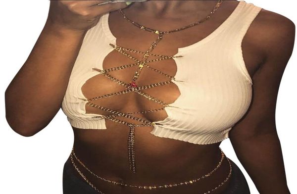 

women bikini bra metal chain hollow out crop ladies solid beach swimsuit female new water sports vest 0505183122844