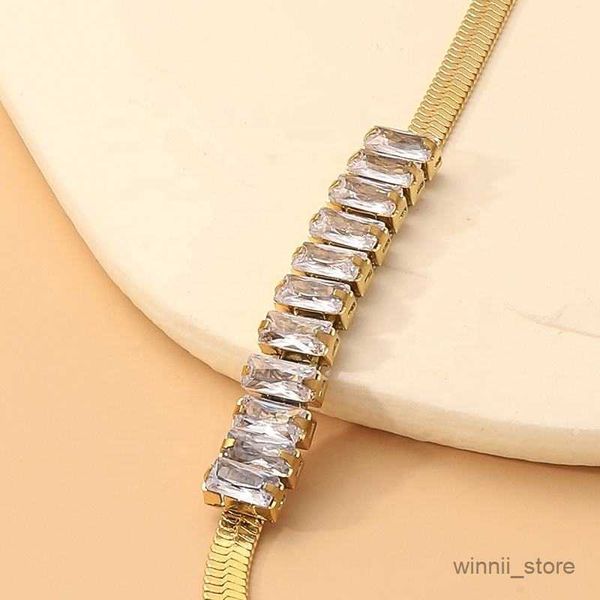 

charm bracelets gold tennis bracelets for women luxury square cubic wedding bride adjustable bracelet jewelry r230701, Golden;silver