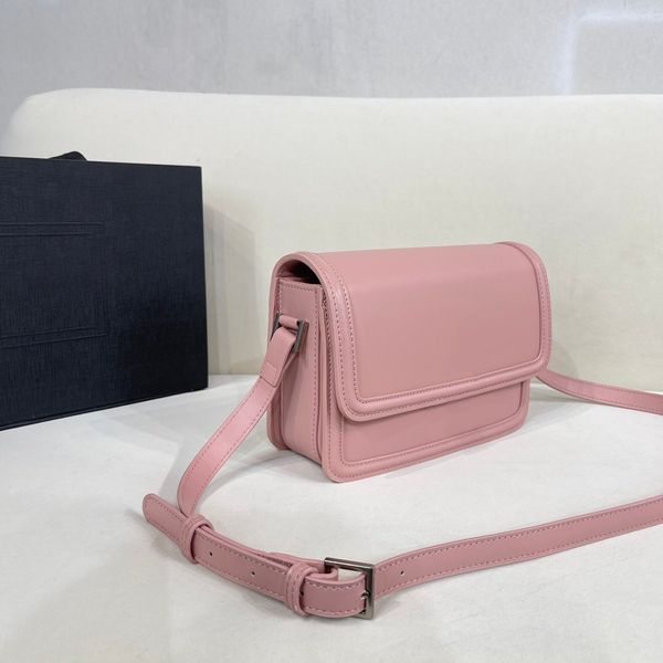 

retro retro soft leather interior design patent leather shoulder bag three layer organ bag women's letter up and down half open button