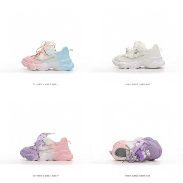 

velcro candy gradient mesh kids' shoe size27-35, Black