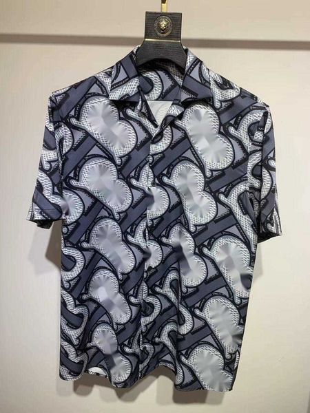 

summer short sleeved shirts mens casual shirt shorts burb designer shirt tb printed silk shorts fashion men women suit, White;black