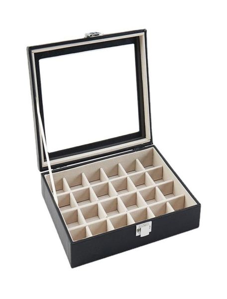 

fashion portable pu jewelry ring jewelry display organizer box tray holder earring jewelry storage case showcase1230972, Black