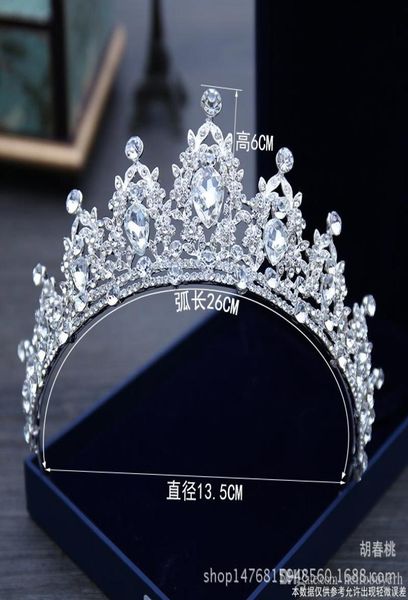 

sparkling bling bling crystal rhinestone adorned bridal crown new design bride039s headpieces head tiaras accessories2835801, Silver