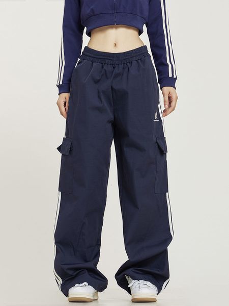 

men's pants retro side striped pocket overalls men and women straight high waist three hiphop fashion street mopping pants jeans 230630, Black