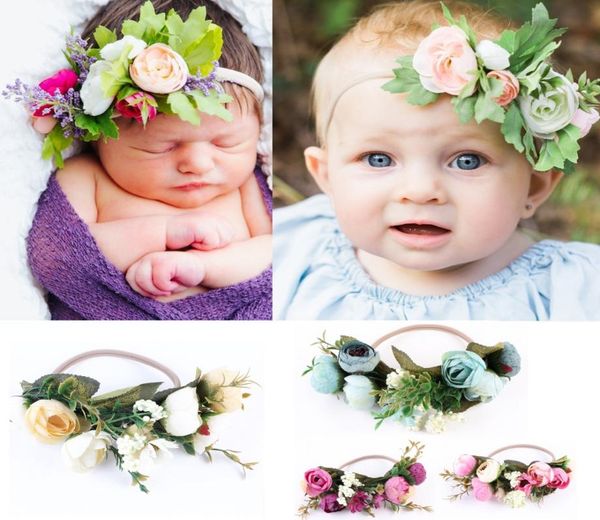 

bohemia headbands artificial flowers nylon headband baby girl hair bows 2020 beach holiday hair accessories european boutique stor7994044, Slivery;white