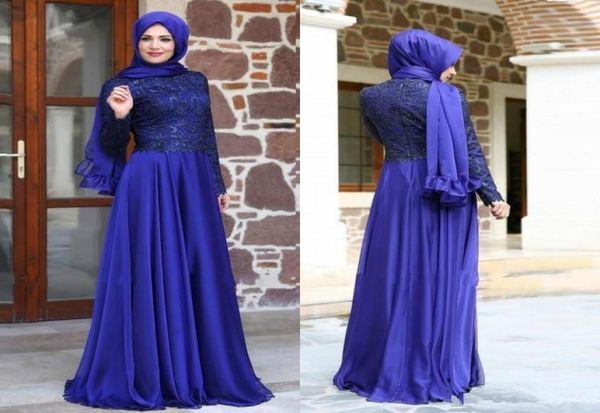 

royal blue prom dresses with long sleeve lace floor length muslim weddings dresses dubai kaftan arabic party evening gowns ch3834634, Black;red