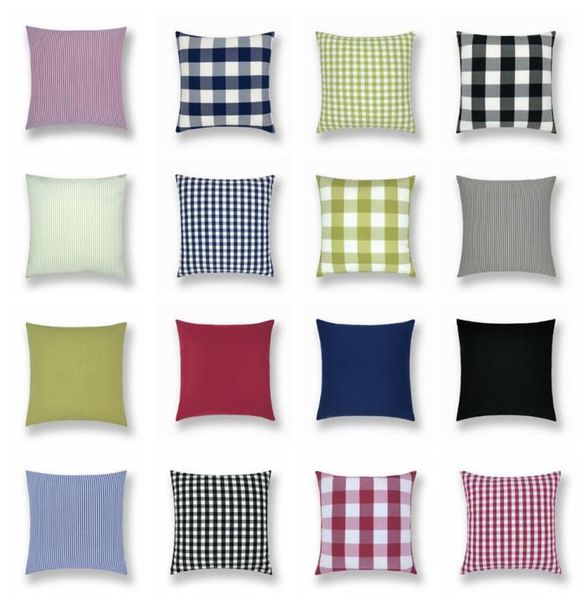 

4545cm pillow case linen plaid sofa pillow cushion check pillow cover home textiles sofa pillowcase home decor ljja3661137289600