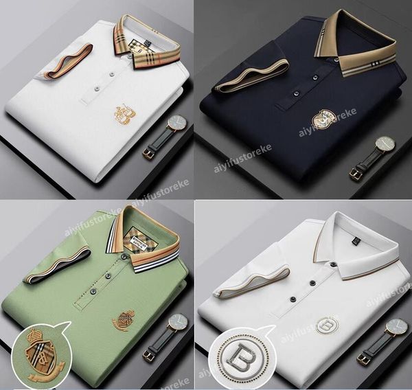 

men's t-shirts 2023designer fashion business clothing polo hugos embroidered collar details short sleeve polo shirt men's multi-co, White;black