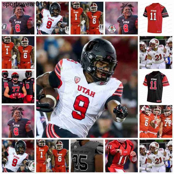 

custom utah utes football jersey cameron rising brant kuithe dalton kincaid tavion thomas cole bishop van fillinger r.j. hubert jaylon, Black
