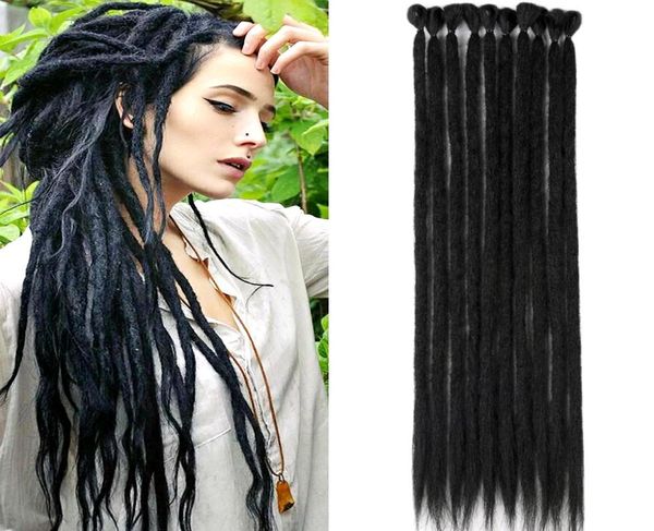 

812 inch short handmade dreadlocks hair extensions hiphop style street dance boy dreadlocks hair 1strands7gpack bs375777382, Black