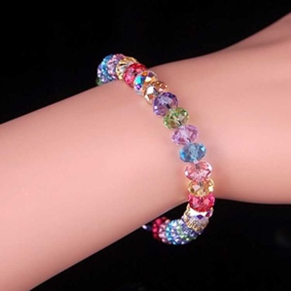 

charm bracelets trendy colorful round beaded bracelets women sweet handwork bracelet charms jewelry making r230701, Golden;silver