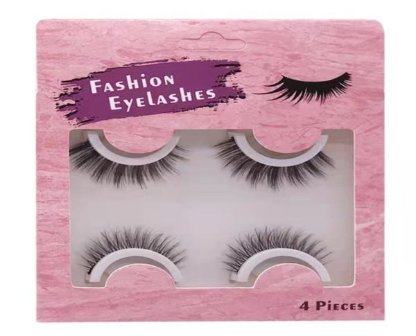 

2021 self adhesive 2 pairs eyelashes natural look no glue and magnet block light as air easy to wear reusable8556647
