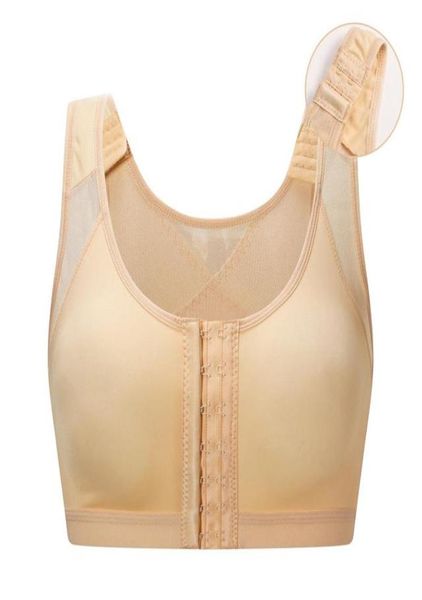 

yoga outfit s5xl women sports bra mesh breathable hook brassiere sportswear posture corrector shaper lift up bras plus size1321643