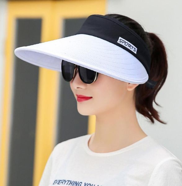 

2019 new ladies outdoor sun hat travel riding big sunscreen hat8410016, Black;white