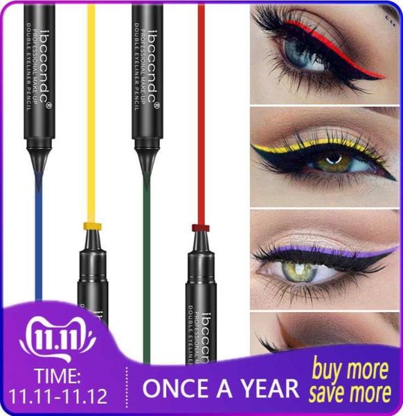 

6 colors liquid eyeliner stamp pen matte black colorful lazy eyes make up waterproof quick dry blue green red yellow eye liner4645253