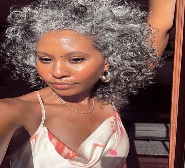 

diva naturally grey human hair ponytail salt and pepper silver grey pony tail hairpiece dye natural highlights for 6990799, Black