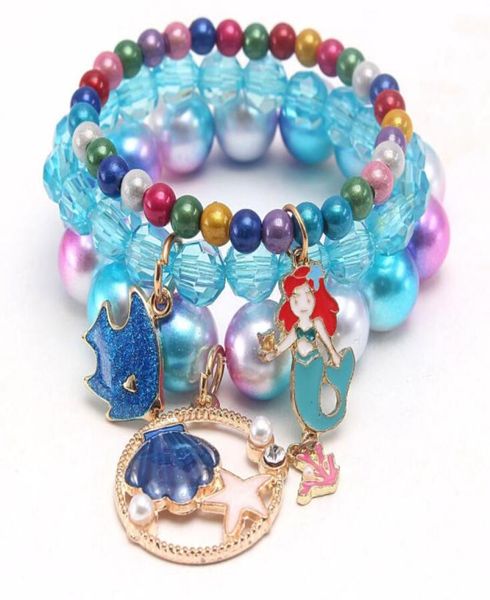 

multi styles kids lucky jewelry bracelet happy children mermaid unicorn charms bracelet kids jewelry gift9519618, Red;brown