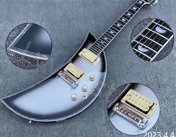

classical electric guitar lvy2023 new arrival silver gray moon portable electric guitar travel electronic instrument acousti
