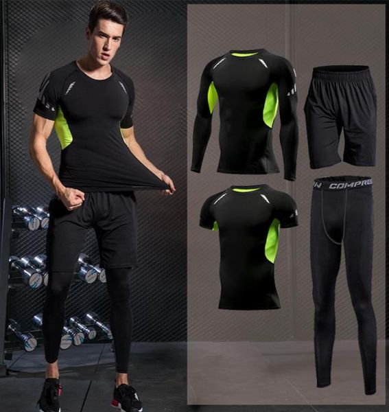 

men039s compression sportswear gym running sports suit basketball tight clothes fitness training set jogging tracksuits rash gu5000203, Black;blue