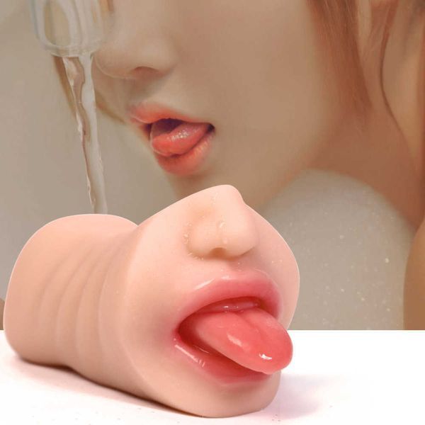 

double oral famous tool inverted mold simulation tongue double hole aircraft cup products for men