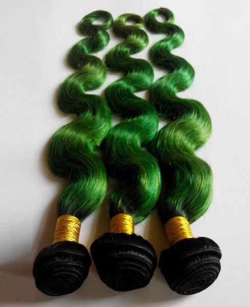 

tone ombre weaves brazilian body wave human hair weft 826inch new star european indian hair extensions 1bgreen 3pcs no shedding 6695604, Black