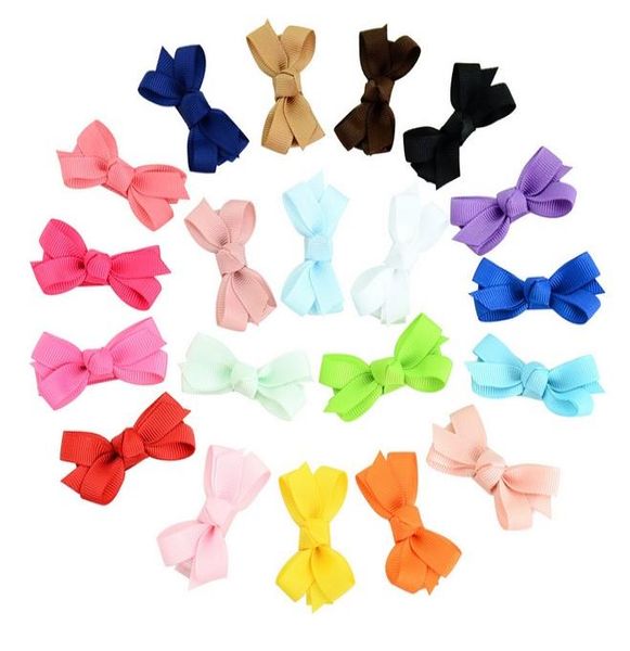 

2 inch baby infant bow hairpins small grosgrain ribbon bows hairgrips girls solid whole wrapped safety hair clips accessories gift9016422, Slivery;white