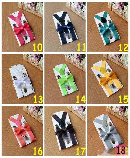 

26 colors kids suspenders bow tie set for 110t baby braces elastic yback boys girls suspenders accessories9665336, Black