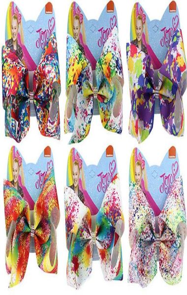 

new 2020 8inch jojo siwa girls hair clips colorful jojo siwa bows girls barrettes designer hair accessories baby bb clip4071725, Slivery;white